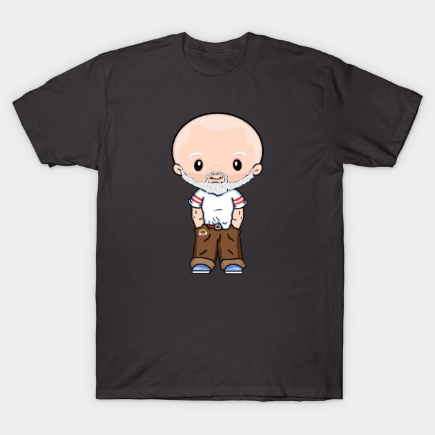 Cute LGBTQ Gay Bald Gray Hair Beard Male Fun Rainbow Pocket Gay-Bee T-Shirt by egcreations